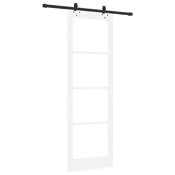 Schiebetür mit Beschlagsatz Weiß 78x232 cm Massivholz Kiefer