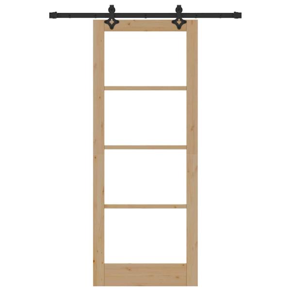Schiebetür mit Montageset - 83x211 cm - Massivholz Kiefer