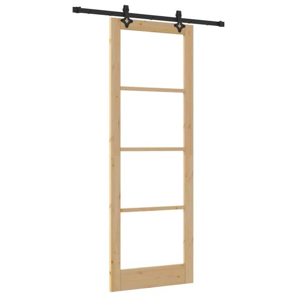 Schiebetür mit Hardware-Set 83x232 cm aus solidem Kiefernholz