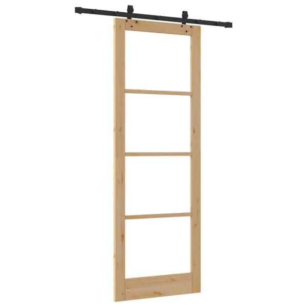 Schiebetür mit Hardware-Set 83x232 cm aus solidem Kiefernholz