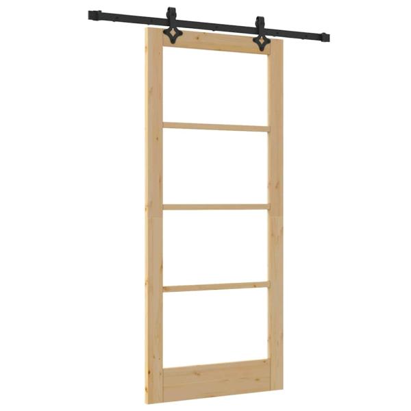 Schiebetür mit Hardware Set 86x198,5 cm Massivholz Kiefer