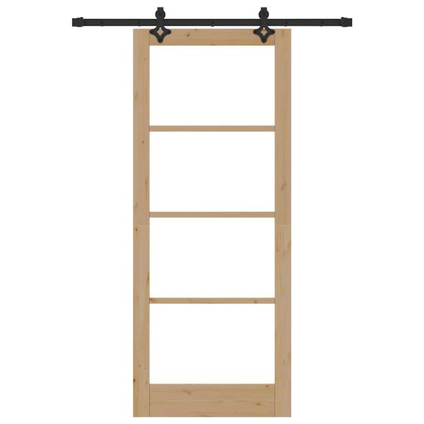 Schiebetür mit Beschlagset 86x211 cm Massivholz Kiefer