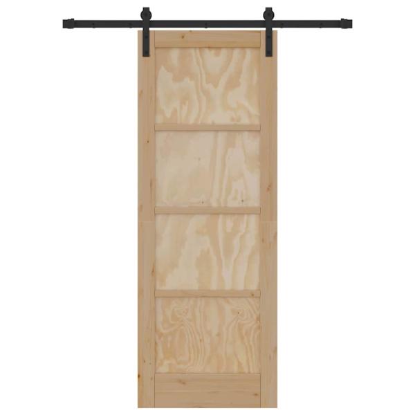 Schiebetür mit Hardware-Set 73,5x198,5 cm Massivholz Kiefer