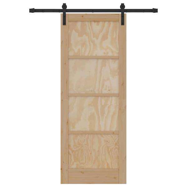 Schiebetür mit Beschlagset 78x202 cm Massivholz Fichte
