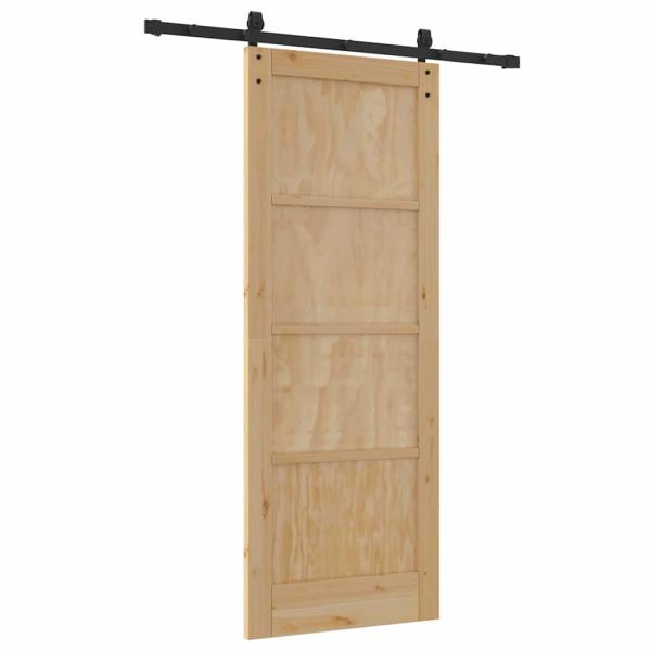 Schiebetür mit Beschlagset 78x202 cm Massivholz Fichte