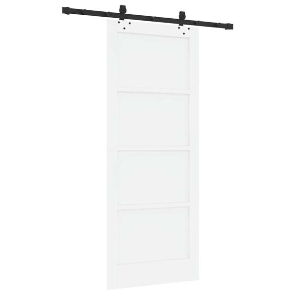 Schiebetür mit Hardware Set 'ORKDAL'Weiß Massivholz Kiefer