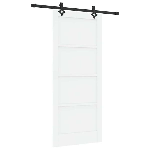 Schiebetür mit Hardware-Set 'ORKDAL'Weiß Massivholz-Kiefer