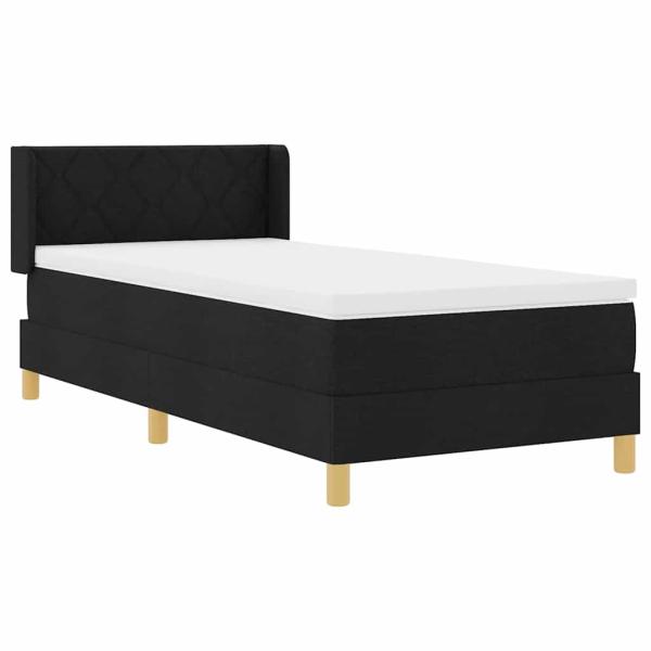 Boxspringbett mit Matratze Schwarz 90x200 cm Stoff