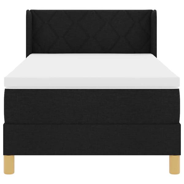 Boxspringbett mit Matratze Schwarz 90x200 cm Stoff