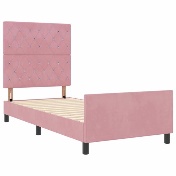 Bettgestell Rosa 90x200 cm Samt
