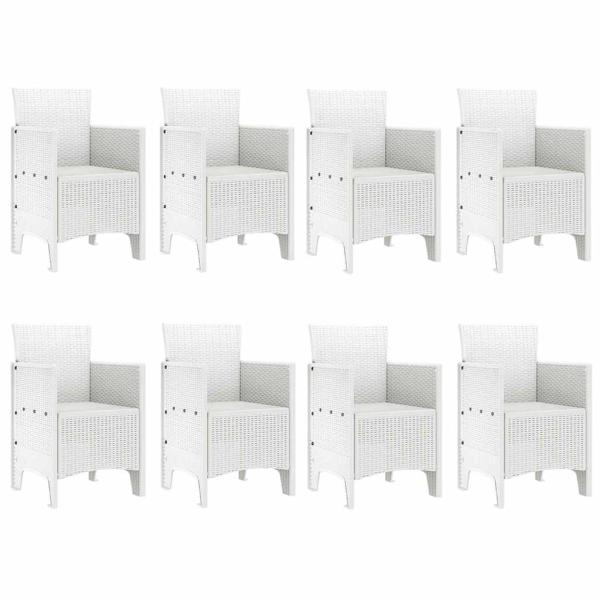 9-tlg. Garten-Essgruppe Hellgrau Poly Rattan