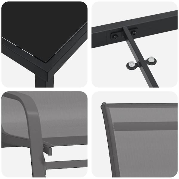 ARDEBO.de - 5-teiliges Garten Essset - Graues Textilene und Stahl