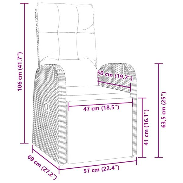 5-teiliges Garten-Ess-Set mit Kissen Schwarz Poly-Rattan