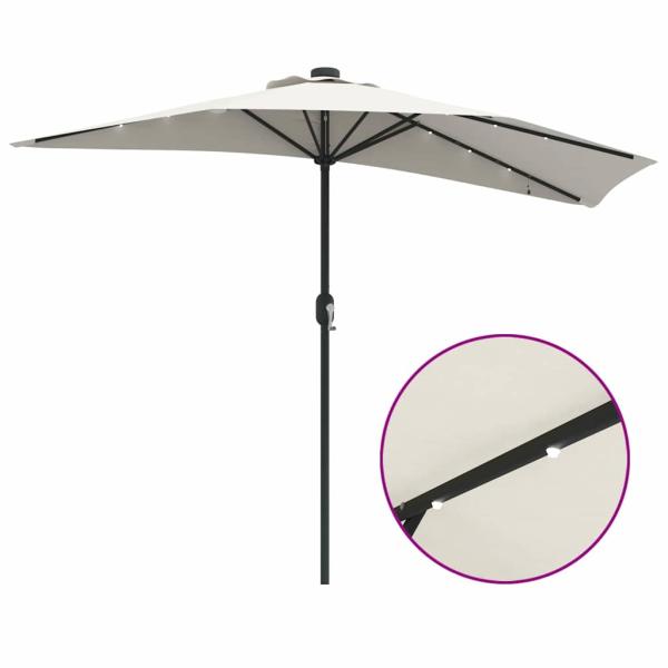Gartenparasol Halb mit Aluminium-Stange Sand 294 cm