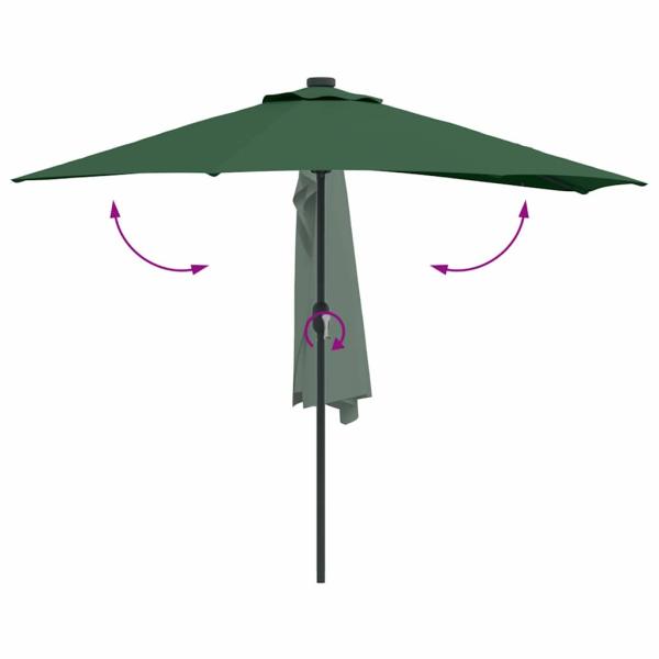 Gartenparasol Half mit Aluminiumstange Grün 294 cm