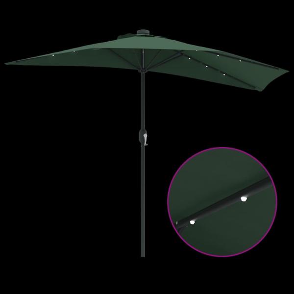 Gartenparasol Half mit Aluminiumstange Grün 294 cm