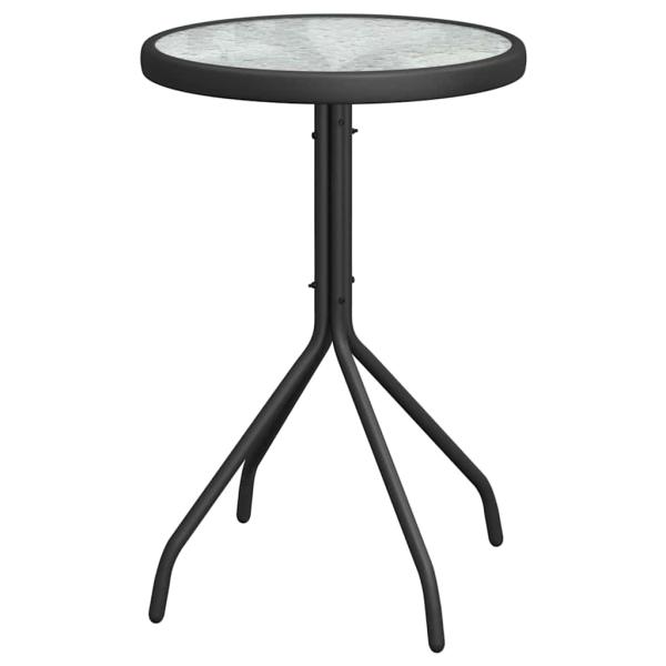 3-teiliges Garten Bistro Set Schwarz Textilene und Stahl