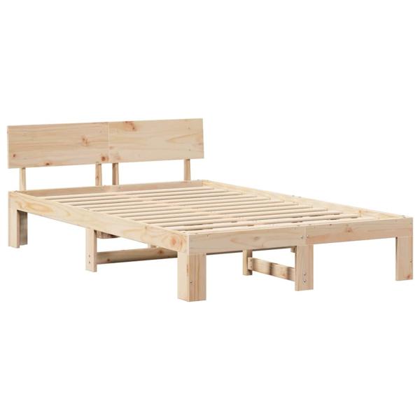 Bettgestell mit Kopfteil 135x190 cm Massivholz Kiefer