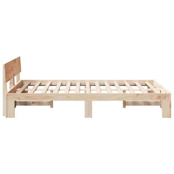 Bettgestell mit Kopfteil 135x190 cm Massivholz Kiefer