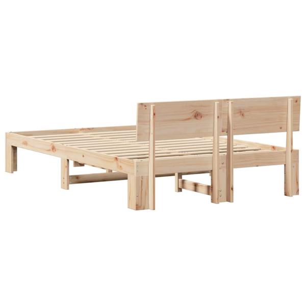 Bettgestell mit Kopfteil 135x190 cm Massivholz Kiefer