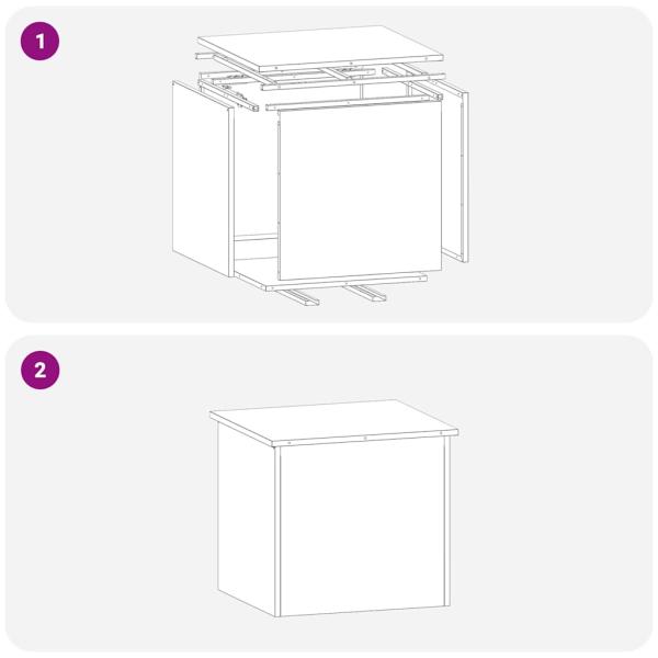 Olivgrüne Aufbewahrungsbox für draußen 55x50,5x50 cm Kaltgewalzter Stahl