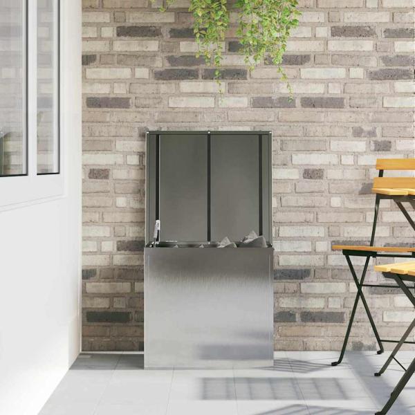 Outdoor Aufbewahrungsbox Silber 55x50,5x50 cm Edelstahl