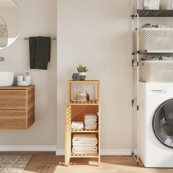 ARDEBO.de - Badezimmerschrank mit Ablage 36x33x87 cm Bambus