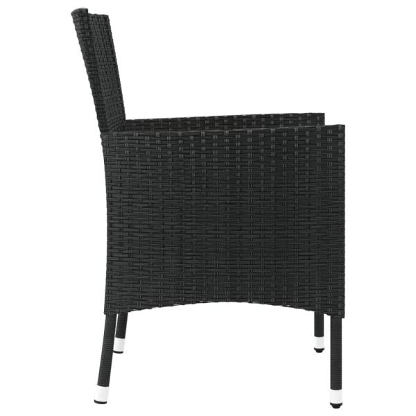 Gartenstühle mit Kissen 2 Stk. Schwarz Poly Rattan (nur UK/IE/FI/NO)