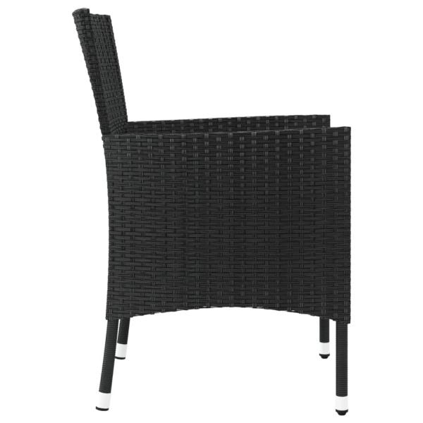 Gartenstühle mit Kissen 4 Stk. Schwarz Poly Rattan (nur UK/IE/FI/NO)