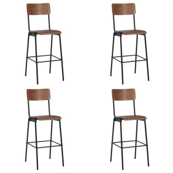 ARDEBO.de - Barhocker 4 Stk. Massives Sperrholz Stahl
