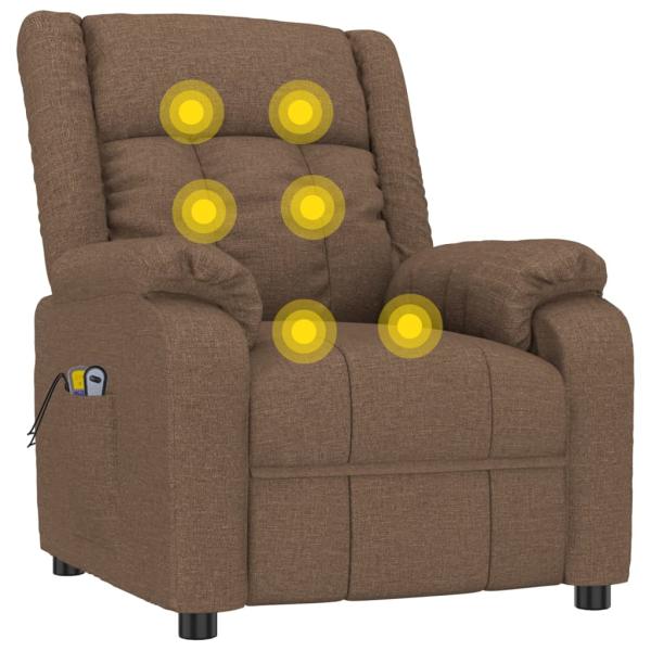ARDEBO.de - Massagesessel Elektrisch Braun Stoff