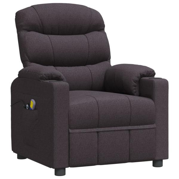 Massagesessel Elektrisch Dunkelbraun Stoff
