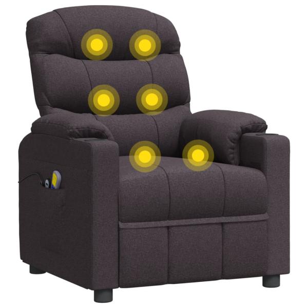 Massagesessel Elektrisch Dunkelbraun Stoff
