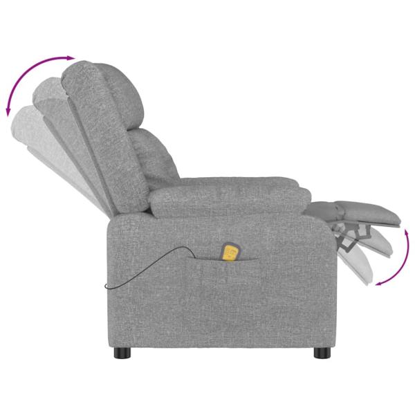 Massagesessel Hellgrau Stoff