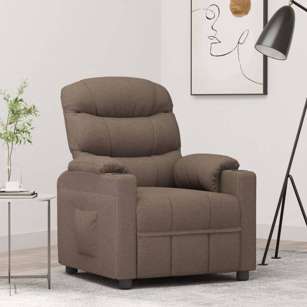 ARDEBO.de - Relaxsessel Taupe Stoff