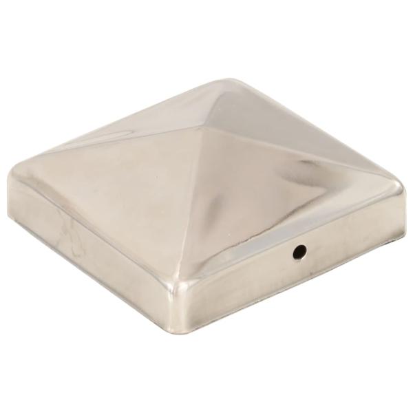 Pfostenkappen 6 Stk. Pyramide Edelstahl 91 x 91 mm