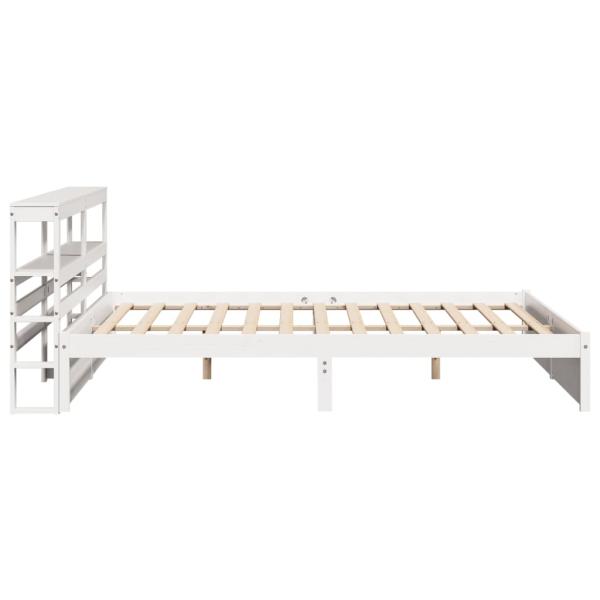 Bettgestell mit Kopfteil ohne Matratze Weiß 180x200 cm