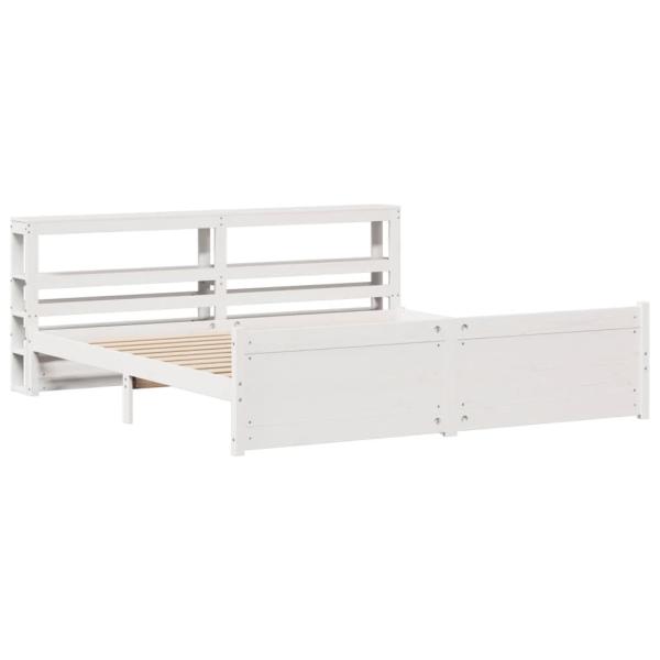 Bettgestell mit Kopfteil ohne Matratze Weiß 180x200 cm