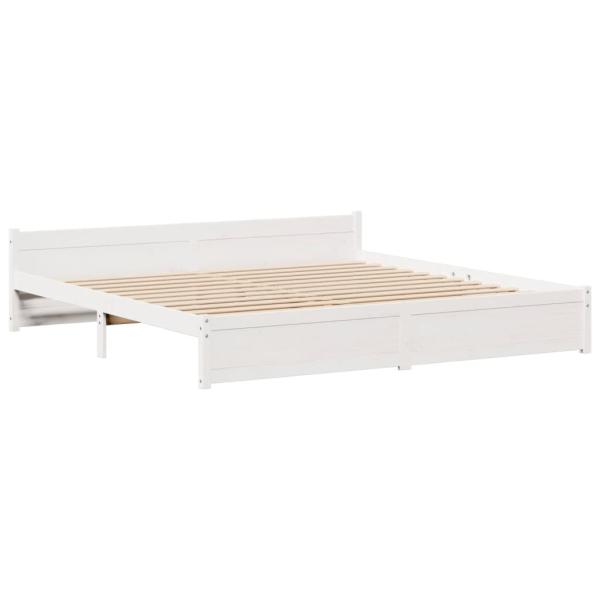 Bettgestell mit Kopfteil ohne Matratze Weiß 180x200 cm