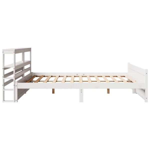 Bettgestell mit Kopfteil ohne Matratze Weiß 180x200 cm