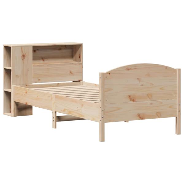 Massivholzbett mit Regal ohne Matratze 90x200 cm Kiefer