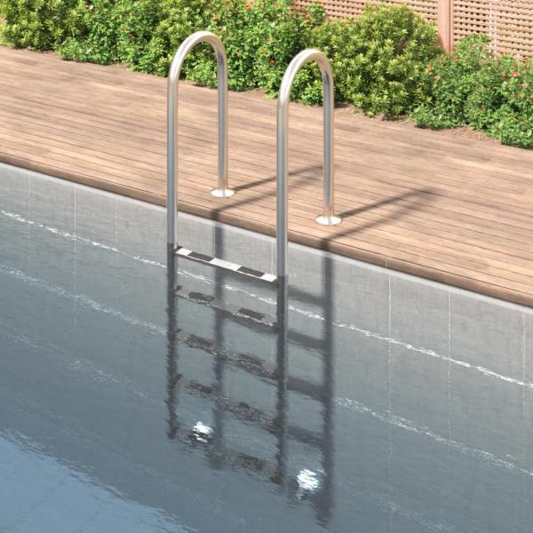 ARDEBO.de - Pool-Leiter 54x38x211 cm Edelstahl 304