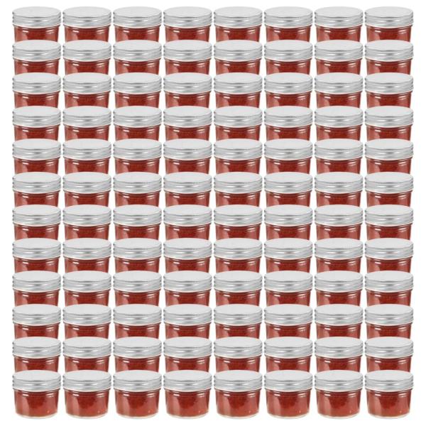 ARDEBO.de - Marmeladengläser mit Silbernen Deckeln 96 Stk. 110 ml