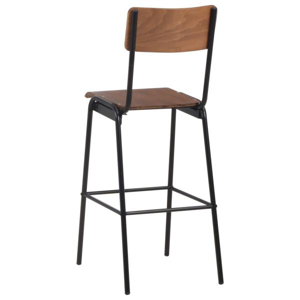 Barhocker 6 Stk. Massives Sperrholz Stahl