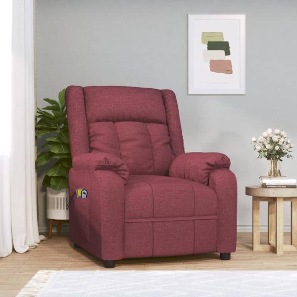 ARDEBO.de - Massagesessel Elektrisch Weinrot Stoff