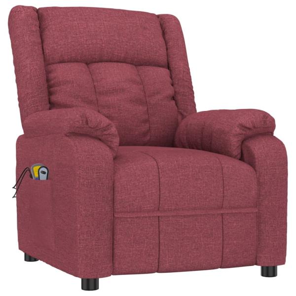 Massagesessel Elektrisch Weinrot Stoff