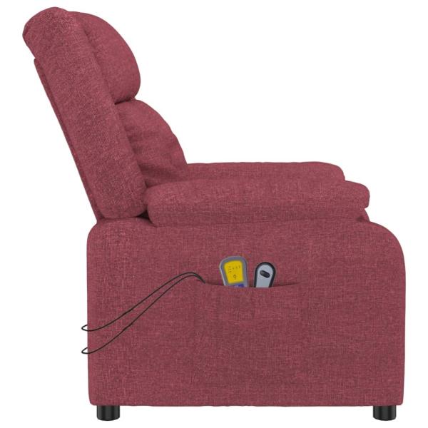 Massagesessel Elektrisch Weinrot Stoff