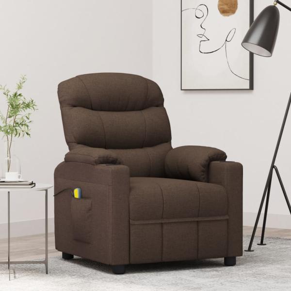 ARDEBO.de - Massagesessel Dunkelbraun Stoff
