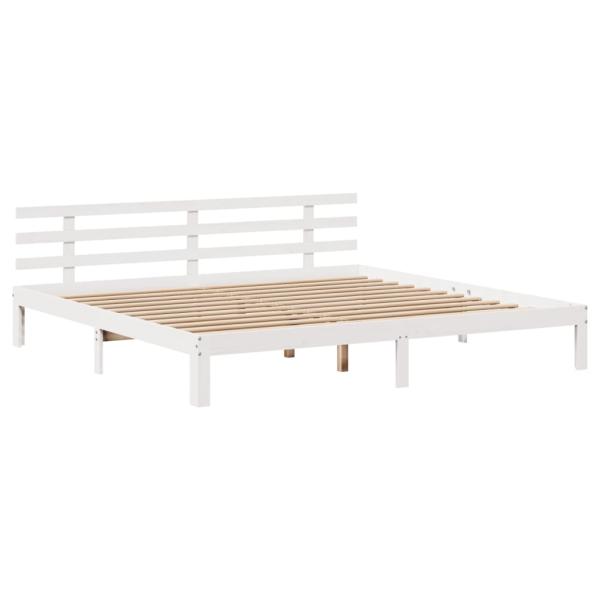 Bettgestell mit Kopfteil ohne Matratze Weiß 180x200 cm