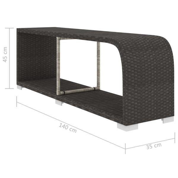 11-tlg. Garten-Lounge-Set mit Auflagen Poly Rattan Schwarz